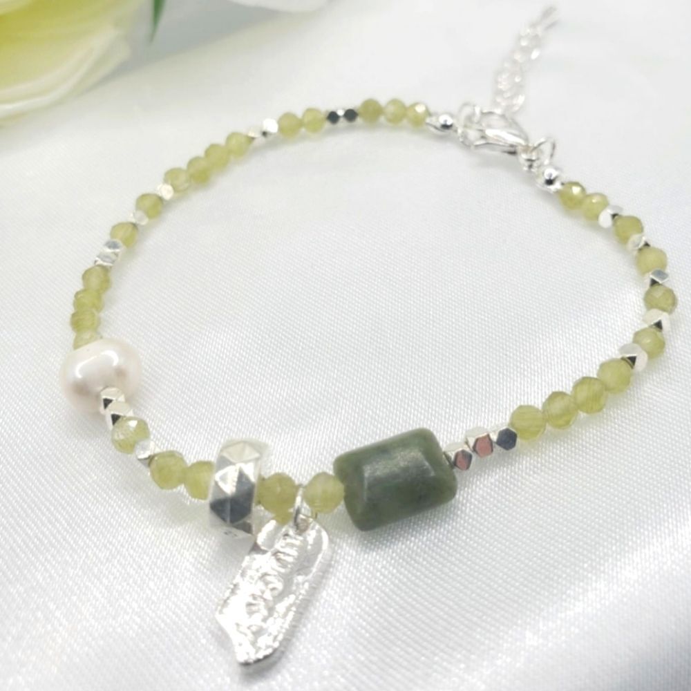 2/$20 Brand New Green Stone Bracelet